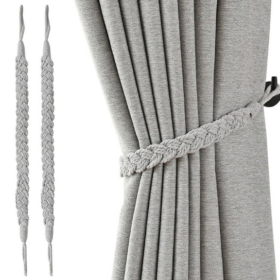 2pcs Woven Curtain Tieback Rope Set, Decorative Drapery Holdbacks for Window Drapes, and Stylish Curtain Holdback Accessories
