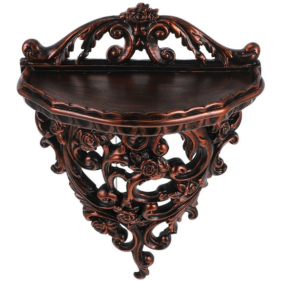 FRCOLOR European Style Wall Shelf for Storage Made of Resin Dark Brown Multifunctional and