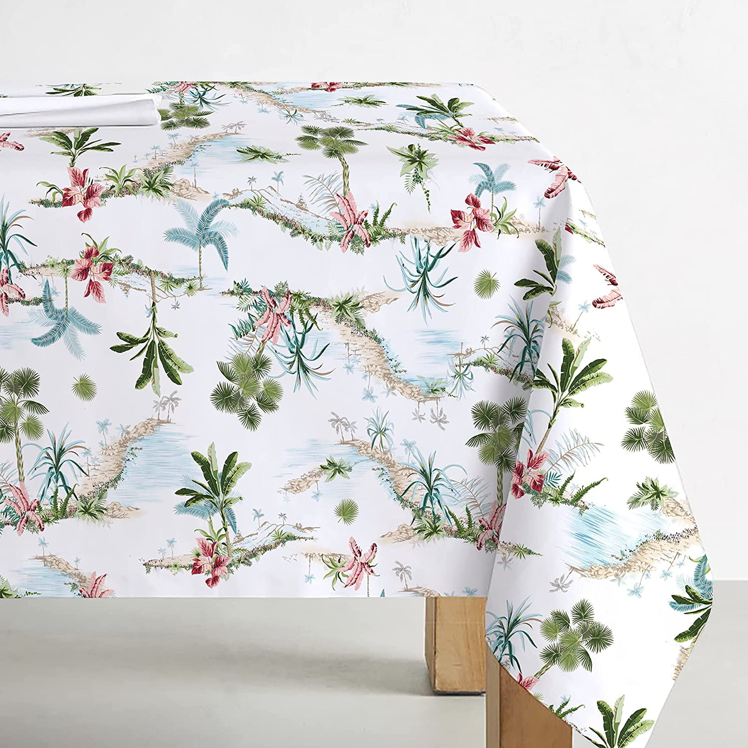 Miffrank Hawaii Palm Leaves Tablecloth Summer Tropical Table Covers for Birthday & Party