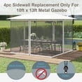 thumbnail image 3 of Outsunny 10' x 13' Replacement Mesh Sidewall Netting for Patio Gazebos and Canopy Tents with Zippers (Sidewall Only), White, 3 of 9