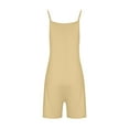 thumbnail image 4 of Lenpel Women's Summer Rompers Loose Spaghetti Strap Casual Jumpsuits Sleeveless Short Overalls with Pockets, 4 of 5