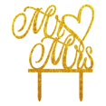 thumbnail image 2 of Acrylic Mr and Mrs Sign Bride And Groom Cake Topper Gold for Wedding Decorations, 2 of 5