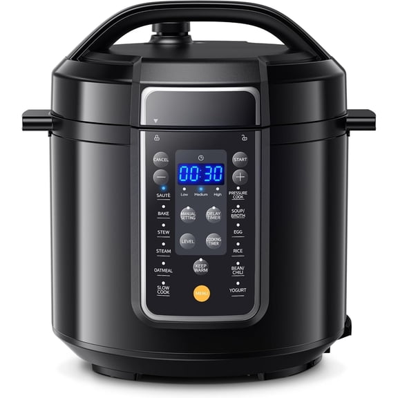 COMFEE’ 12-in-1 Electric Pressure Cooker, Instant Multi, Non-Stick Pot, Yogurt Maker, Rice Cooker, Slow, Sauté Steamer, Pressure Cooker 6 Quart Black
