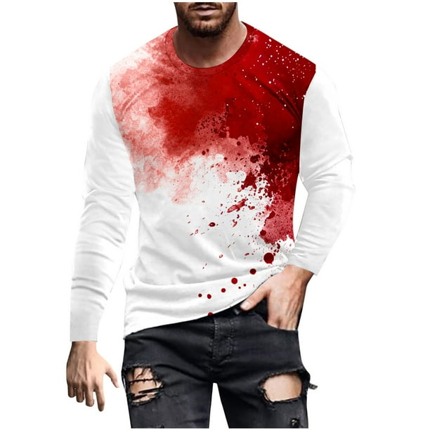 Blusas y camisas de manga larga y cuello redondo para hombre, camisetas casuales con estampado de moda y cuello redondo, blusas de licra de manga corta para hombre.