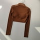 thumbnail image 3 of Camisola de malla Sexy para mujer, traje de Yoga, Sujetador deportivo de manga larga con almohadilla para el pecho, ropa interior para correr, capa inferior, Top de Fitness, 3 of 6