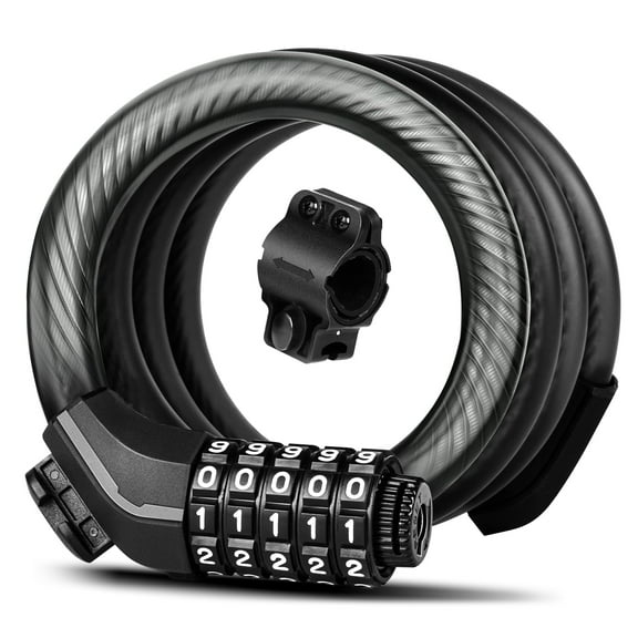 5-Digit Resettable Combination Bicycle Lock for Bikes and Scooters