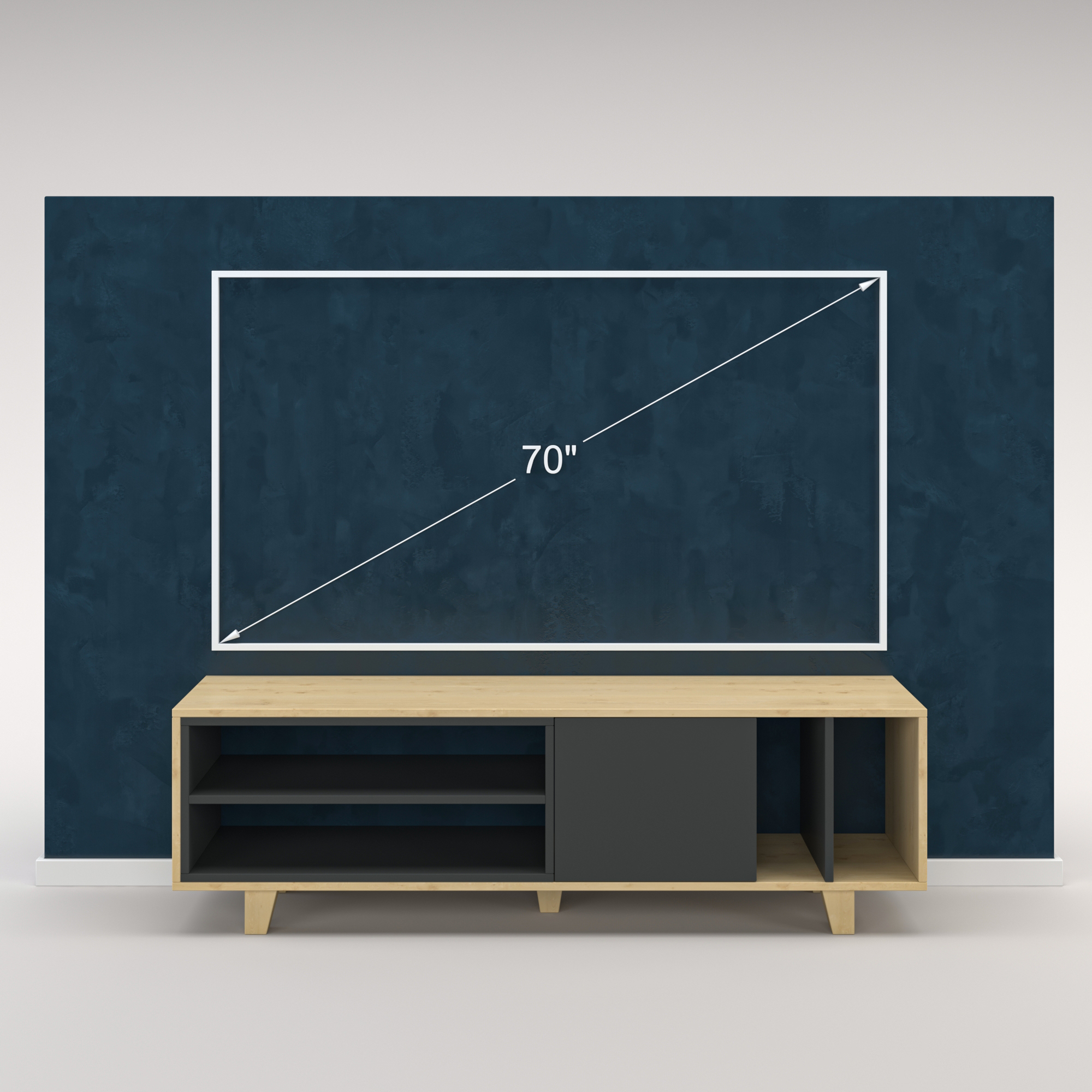 Ada Home Décor 2 Tier Rosmar TV Stand for TVs up to 63", Anthracite
