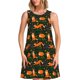 thumbnail image 1 of Easygdp Cute Little Foxes para Vestido Transpirable de Mujer, Vestido Suelto de Manga Corta con Pliegues y Bolsillos para el Verano, 1 of 7