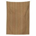 thumbnail image 2 of Oriental Tablecloth, Geometric Culture Influenced Rhombuses and Herringbone Pattern, Rectangle Satin Table Cover Accent for Dining Room and Kitchen, 52" X 70", Brown Pale Brown Beige, by Ambesonne, 2 of 2