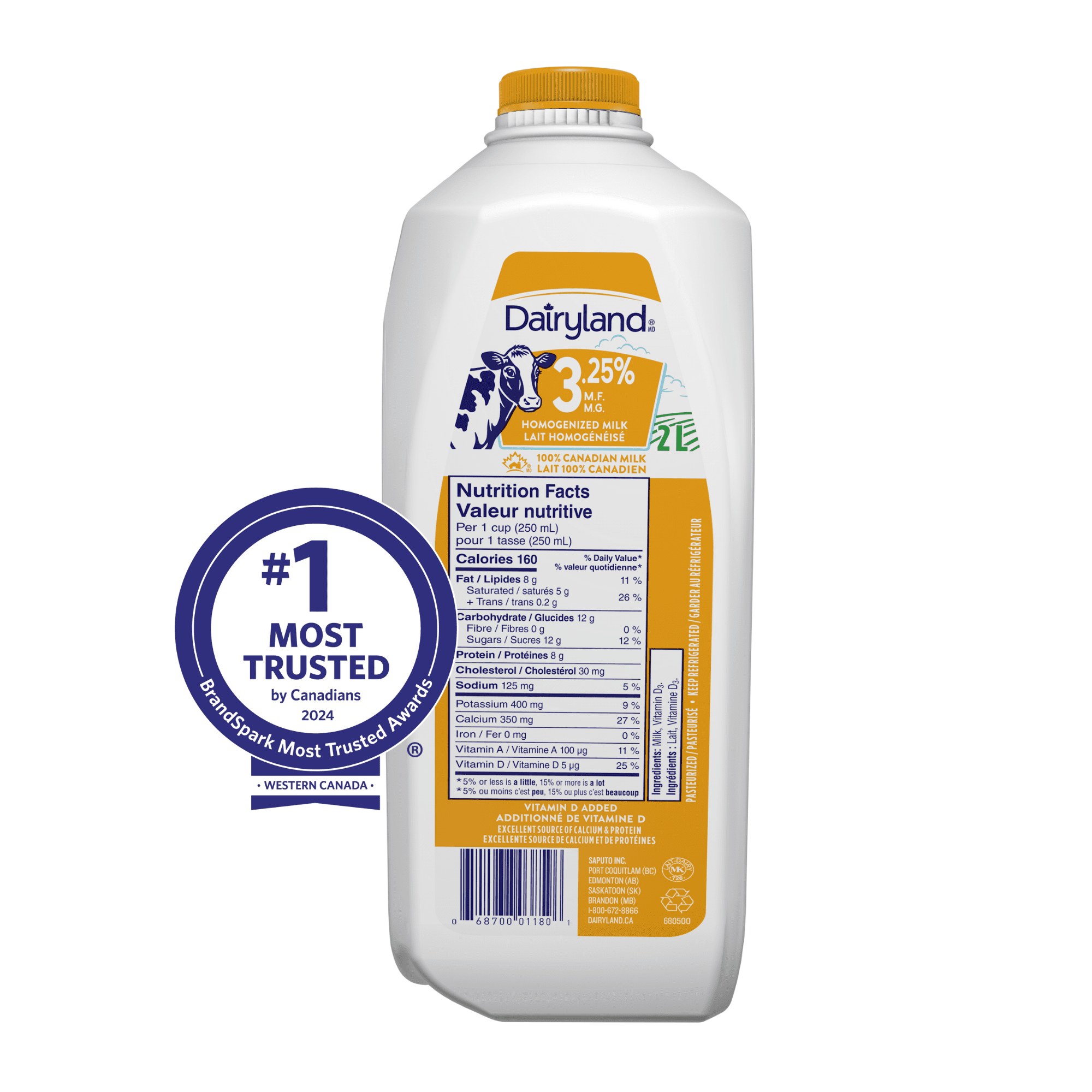 Dairyland 3.25% Homogenized Milk - Walmart.ca