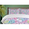 thumbnail image 4 of Ambesonne Floral Duvet Cover Sets, Colorful Vintage Curls, 2-King, Multicolor, 4 of 7
