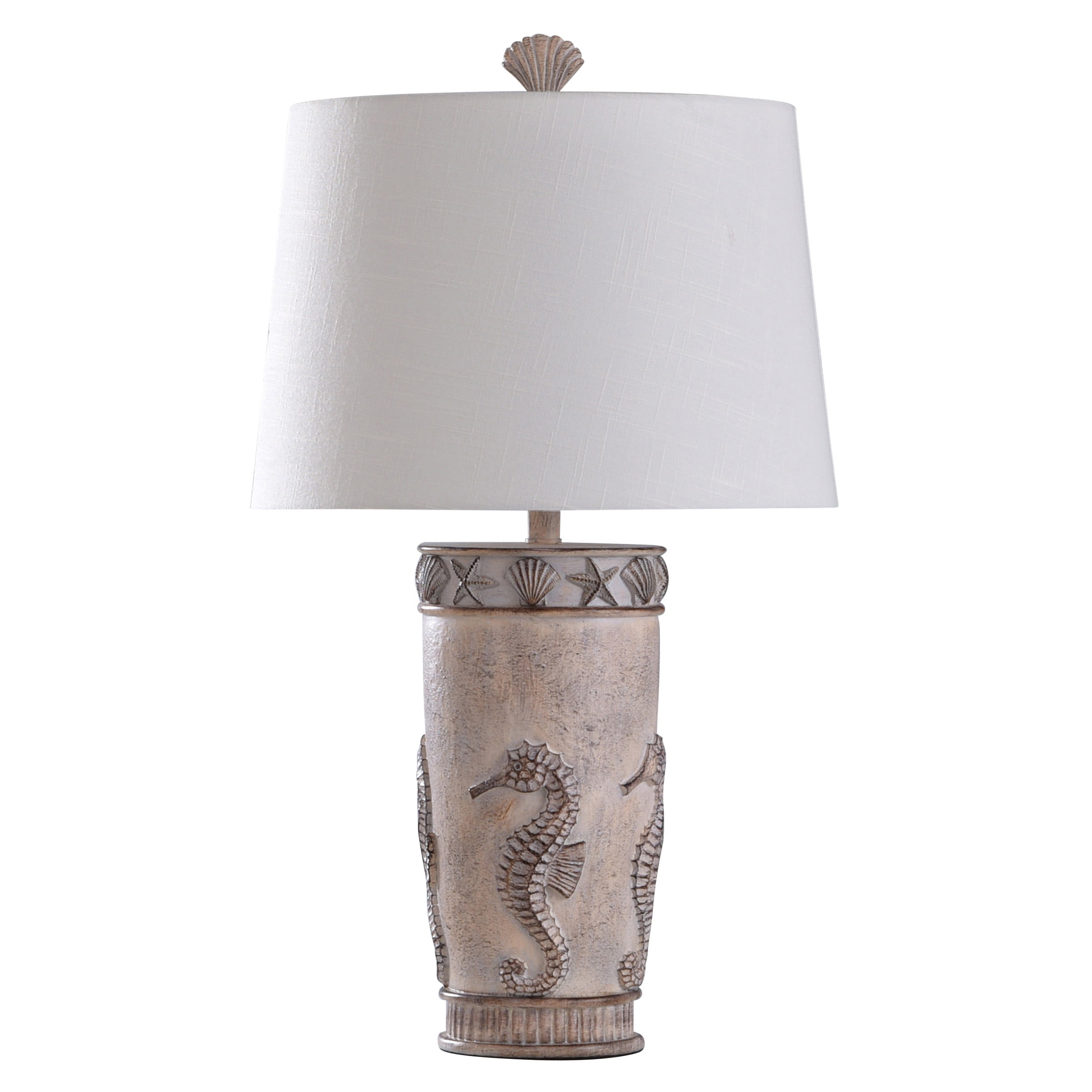 Style Craft Coastal Moulded Table Lamp, Silver Seahorse Table Lamp