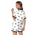 thumbnail image 4 of Ekouaer Womens Silk Satin Pajamas Set Animals Print Pjs Button Down Short Sleeve Lounge Set 2 Piece Sleepwear, 4 of 5