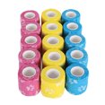 thumbnail image 1 of Self Adhesive Bandage Wrap, Vibration Reduction  Grip Cover Wrap 15PCS Yellow Blue Rose Red  for Tattooing Projects, 1 of 7