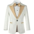thumbnail image 3 of Lycody 3 Pieces Boys Suit Set Teenage Jacquard Blazer Slim Fit Tuxedo Jacket Vest Pants Prom Wedding Ring Party Graduation  for 3-16 Years Kids, 3 of 10