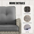thumbnail image 6 of 15-Piece Outdoor Patio Furniture Set with Rocking Swivel Chair, Wicker Rattan Sectional Sofa Conversation Set with Tempered Glass Table with Ottomans, Backyard Furniture,Grey, 6 of 8