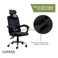 thumbnail image 4 of Silla para Escritorio Ejecutiva Wynn Con Respaldo Ergonómico para Oficina Lumax Color Negro, 4 of 7