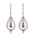 thumbnail image 2 of Pendientes de las mujeres, pendientes de la declaración de la lágrima de cristal nupcial de elegante joyería del oído Plata jinwen Pendientes colgantes de cristal, 2 of 5