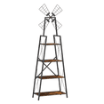 thumbnail image 6 of Roninkier 4-Tier Bookshelf, Windmill Display Storage Shelves with Metal Frame for Living Room, 6 of 7
