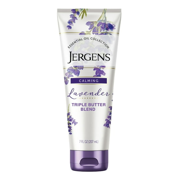 Jergens Hand and Body Lotion, Lavender Body Butter Moisturizer, for Dry Skin, 7 oz