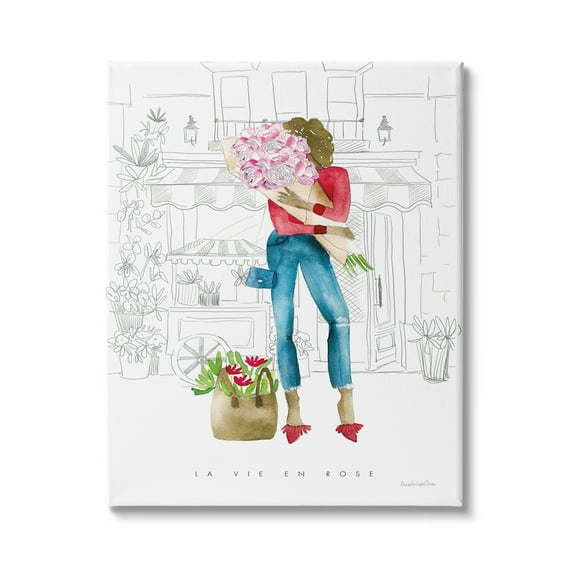 Stupell Industries La Vie En Rose French Phrase Parisian Pink, 16 x 20,Design by Mercedes Lopez Charro