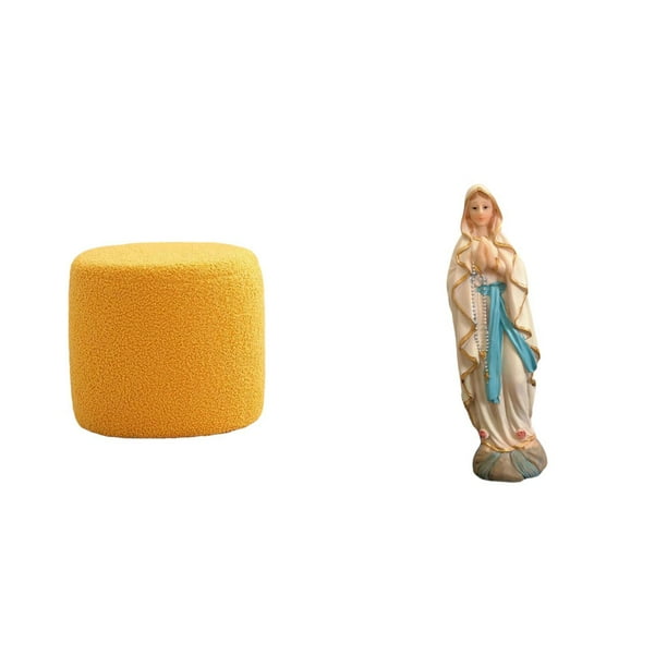 Escabel,Reposapiés pequeño,taburete otomano,sofá,taburete de té,Reposapiés Cubo Taburete Taburete para Dormitorio Baño,Estatua de Lutero,Colección religiosa de la estatua de la Virgen