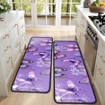 thumbnail image 4 of Kitchen Rugs Sets Of 2,Purple Butterfly Flower Pattern Anti Fatigue Kitchen Mat Rugs Non Slip Washable,Decorative Kitchen Floor Mats for Kitchen,Sink,Laundry,17"x47"+17"x47", 4 of 5