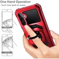 thumbnail image 4 of Nagebee Phone Case Compatible for Samsung Galaxy A54 5G with Tempered Glass Screen Protector (Full Coverage), Full-Body Protective [Military-Grade] Magnetic Car Mount Ring Holder Durable (Red), 4 of 6