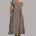 thumbnail image 1 of WILLBEST Vestidos De Mujer Vestido De Lino Suelto Sin Mangas De Color Sólido Con Bolsillos Laterales, 1 of 3