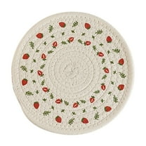 Btomtd Placemats,Heat Resistant Mat,Woven Insulated Placemats Table Mats Printed Placemats Round Pot Mats Bowl Mats