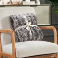 thumbnail image 3 of Home Soft Things Variegated Faux Fur Throw Blanket with Micromink Back, Luxury Soft Cozy Plush Fluffy Fuzzy Reversible Thick Warm Throw Blanket, 50x60 inches, Coffee, 3 of 9