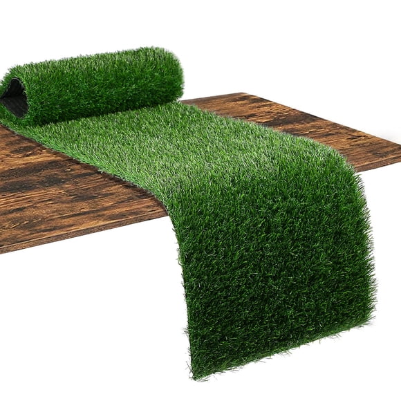 XLX TURF Artificial Grass Table Runner 12x108 Inch, Greenery Synthetic Plants Table Centerpiece Decor Wedding Party Baby Bridal Shower