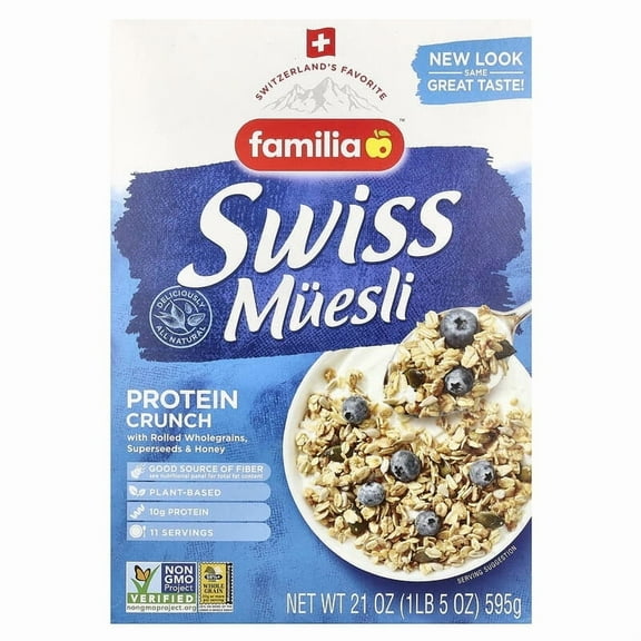 Familia, Swiss Muesli Protein Crunch, Superseeds & Honey, 21 oz (595 g) Pack of 2
