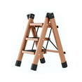 thumbnail image 1 of Step Ladder Folding 3 Steps Non Slip Waterproof Rustproof Household Handling Equipment Apricot, 1 of 5