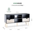 thumbnail image 4 of Mueble para TV 50” de Madera Sala con Repisas y Almacenamiento, Centro de Entretenimiento Moderno negro, 4 of 7