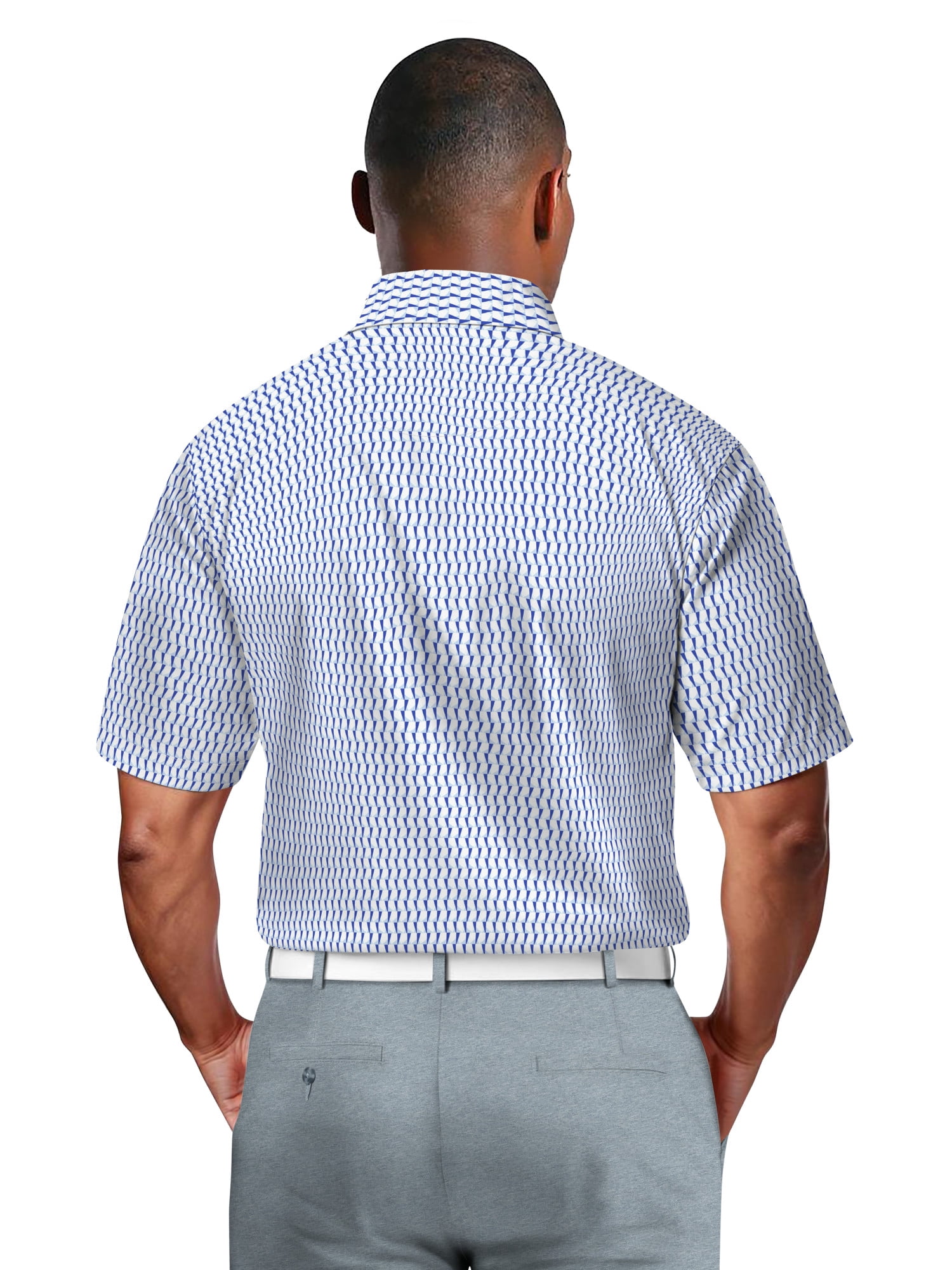Ben Hogan Men's & Big Men's Performance Large Geometric Short Sleeve Polo Shirt, Sizes S-5XL