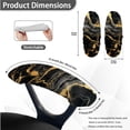thumbnail image 6 of SCRAWLGOD Stretch Computer Chair Cover with Armrest Covers Easy to Remove Desk Chair Slipcover Stain Resistant High Back Chair Protector, 4 Pcs Set, Marble Print Golden Black, 6 of 7