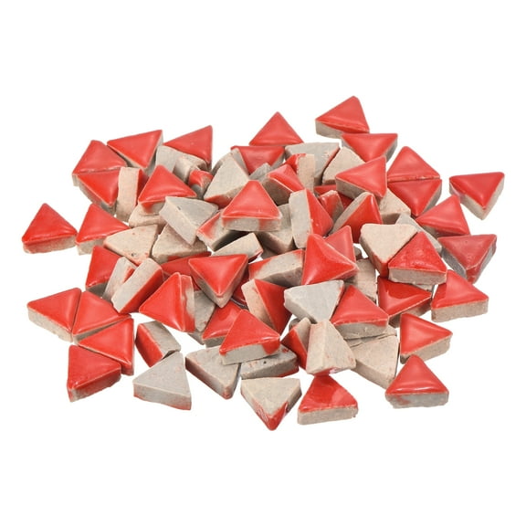 200g Ceramic Mosaic Tiles for Crafts Bulk, Triangle Red Ceramic Tiles for Mosaic Kits