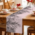 thumbnail image 5 of Pink Black Branches Table Runner 90 Inches, Botanical Dead Tree Birds Bed Runner Dresser Scarves Tabletop for Indoor Outdoor Parties/Ceremony/Banquet, 13" x 90", 5 of 9