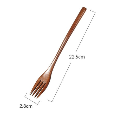 

Riforla Wooden Spoon Fork Bamboo Kitchen Cooking Utensil Tools Soup-Teaspoon Tableware Brown_003 One Size