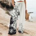 thumbnail image 2 of Women's Wide Leg Pants Retro Printed Fashionable Drawstring Loose High Waisted Casual Wide Leg Stretch Dress Casual Flowy Palazzo Pants Women, 2 of 5