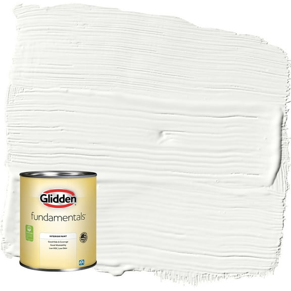 Glidden Fundamentals Delicate White Flat Interior Paint, 1 Quart