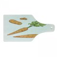 thumbnail image 1 of Green and Orange Cutting Board, Fresh Carrot Pattern with Leaves Sketch Illustration of Vegetables, Tempered Glass Cutting and Serving Board, Wine Bottle Shape, Orange Apple Green, by Ambesonne, 1 of 1