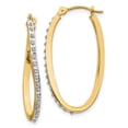 thumbnail image 1 of 14k Yellow Gold Diamond Twist Hinged Hoop Earrings Oval, 1 of 6