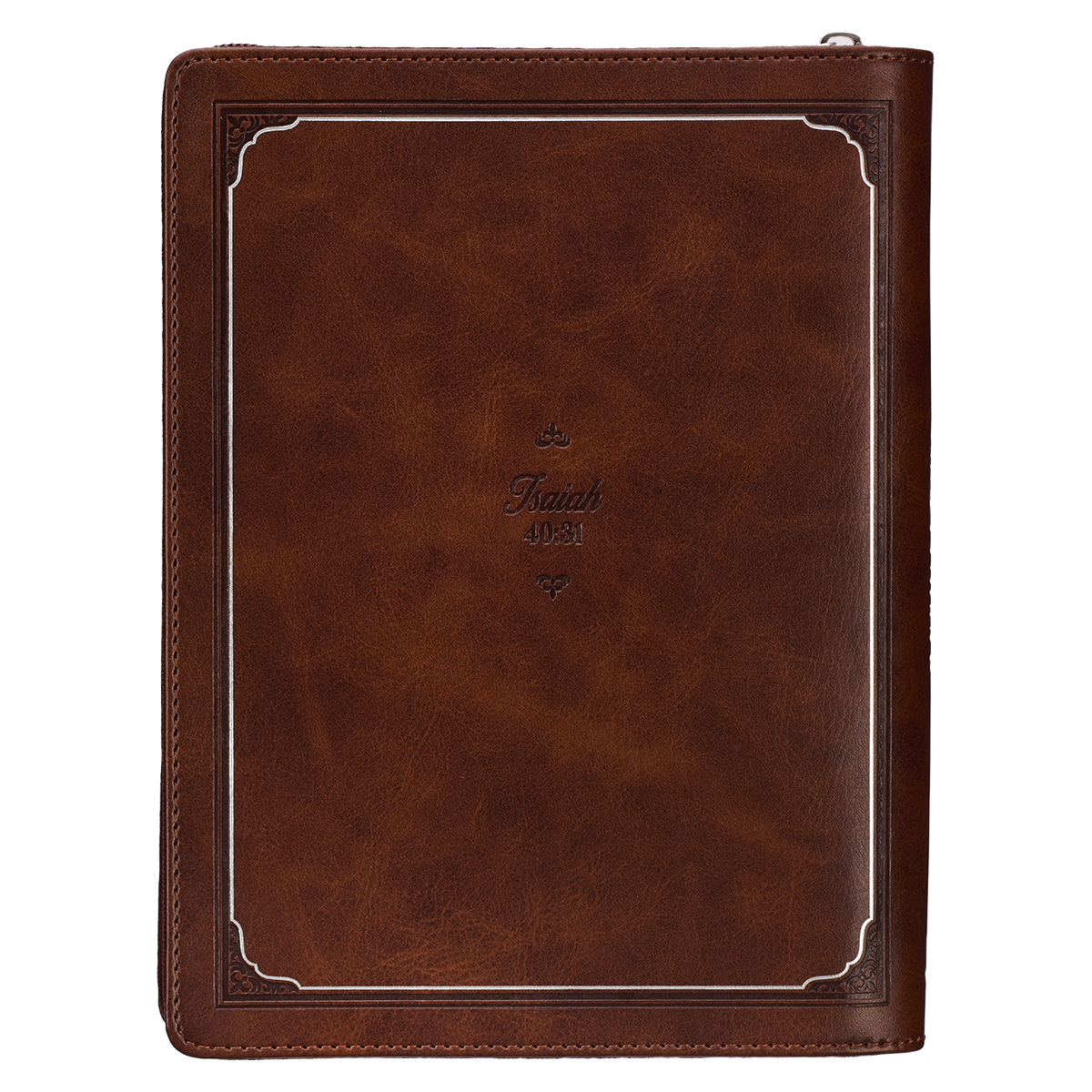 Christian Art Gifts 2024 12 Month Executive Vegan Leather Planner for Men & Women: Wings Like Eagles - Isaiah 40:31 Inspirational Bible Verse, Daily Personal Organizer w/Zipper Closure & Ribbon, Brown - image 2 of 6