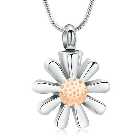 Sunflower Urn Necklace for Ashes Flower Urn Cremation Jewelry for Ashes Memorial Keepsake Jewelry for Women
