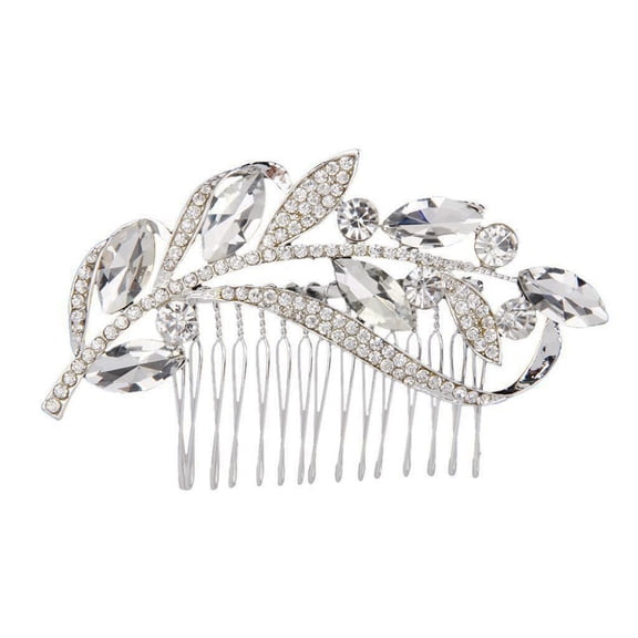OUNONA Elegant Hair Clips Crystal Hair Comb Clip Alloy Rhinestone 1Set for Women