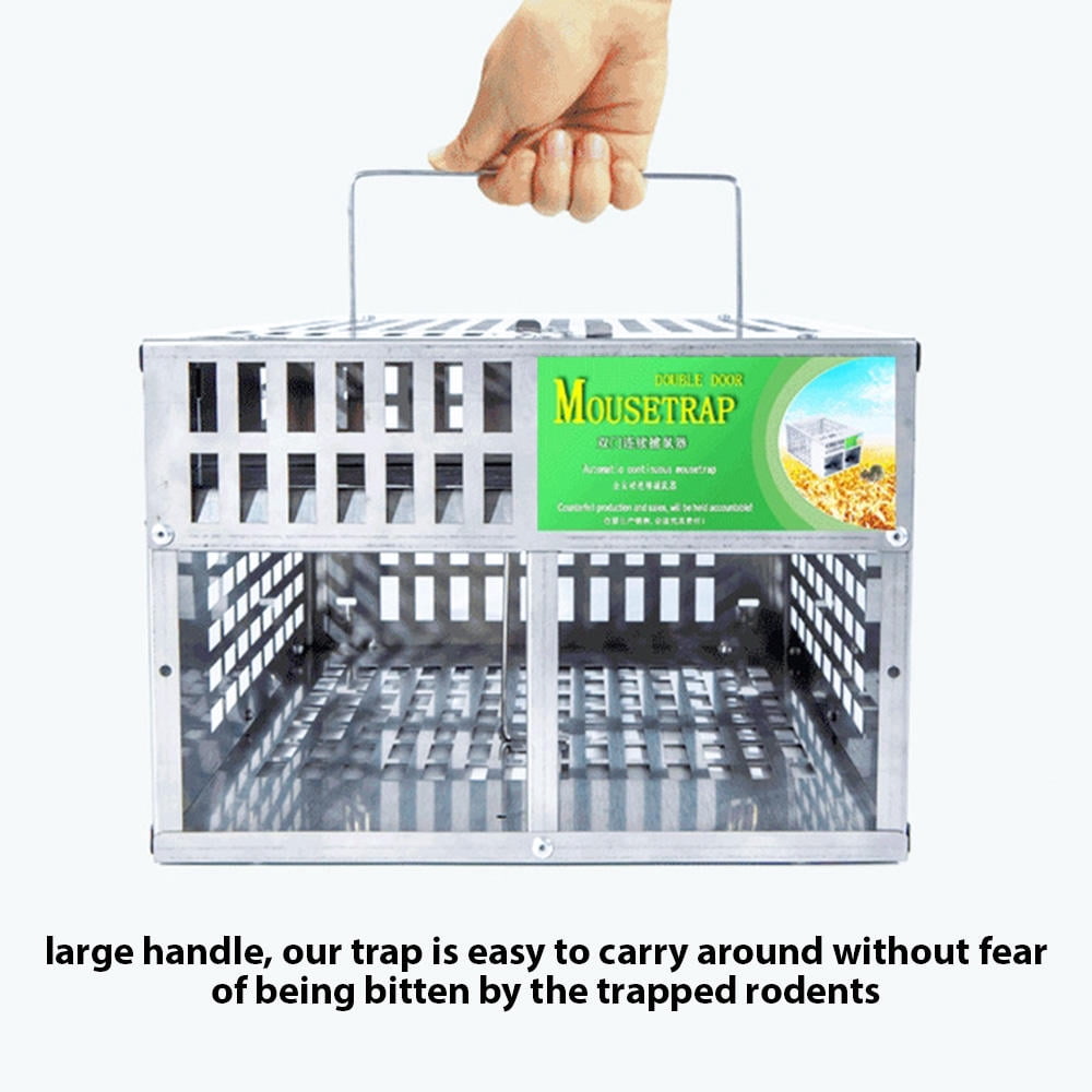 Xirurus Dual‑Door Live Trap – 2‑Door Continuous Capture, Safe Handle, Galvanized Steel, Layered Design, Reusable for Indoor/Outdoor Mice & Small Pests