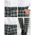 thumbnail image 6 of Lars Amadeus Men's Business Plaid Lightweight Regular Fit Flat Front Checked Pants, 6 of 6