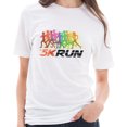 thumbnail image 3 of Big Size 5K Running Graphic Design Unisex Ring Spun Combed Cotton Short Sleeve Deluxe Jersey T-Shirt - White XL, 3 of 4